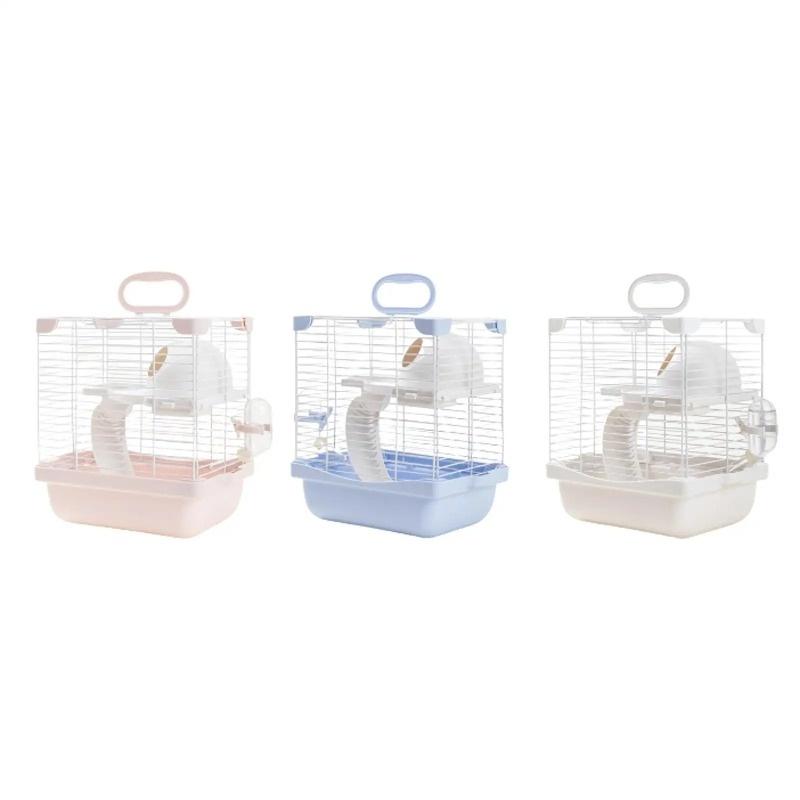 2 Tiers Hamster Cage Enclosure Travel Cage High Chassis Design Detachable Bottom Double-decker villa basiccagetwo-storyplatform