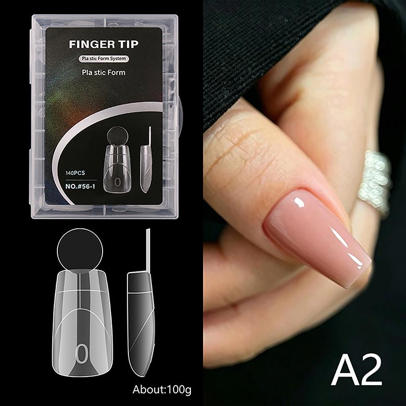 140Pcs Extension Reusable Matte Surface French Nail Dual Forms With Inner French Line 14 Sizes Full Cover Dual Nail Molds Quick