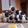 Black White Spotted Milk Cow Plush Pillow 3D Printed Realistic Dairy Cow Stuffed Toy Long Body Cushion Home Sofa Decor Soft