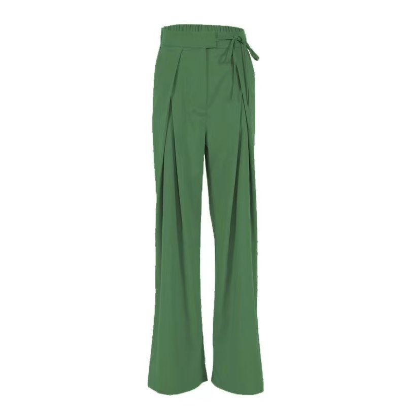 

2021 New Loose Straight Leg Casual Fashion Wide-leg Pants Green 2XL