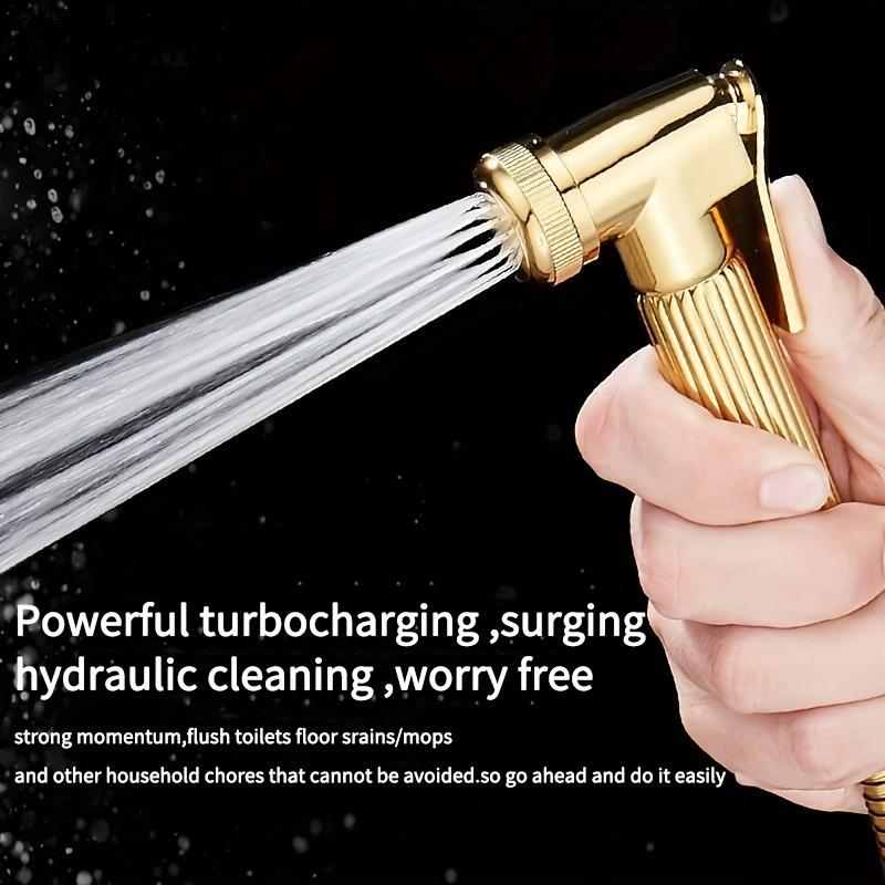 Black & Golden 4-Function Shower Set - Brass, Wall-Mounted with Handheld Spray Head, Dual Shower Heads for Enhanced Pressure