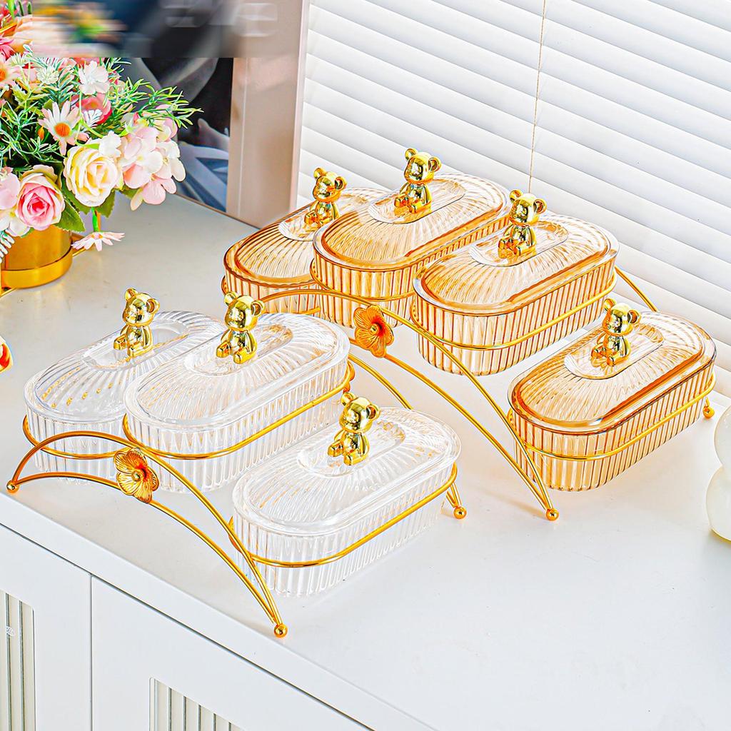 Elegant Compartmentalized Fruit & Snack Display Plate for Living Room & Tea Time