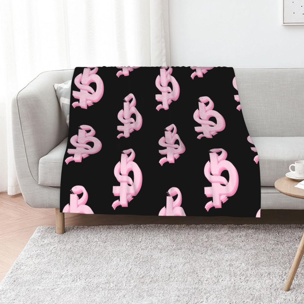 Blackbear Logo Pink Throw Blanket Picnic Moving Single Vintage Warm Winter Blankets For Baby Blankets