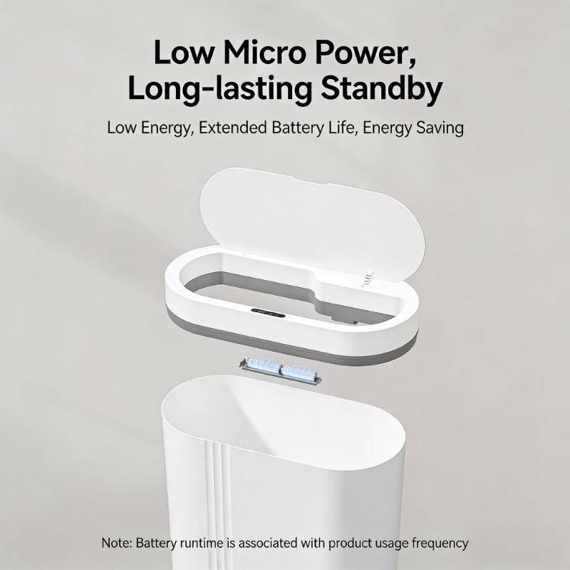 Pattumiera a Sensore Automatico da Parete per Bagno Cucina Chiusura Silenziosa Montaggio a Parete Plastica