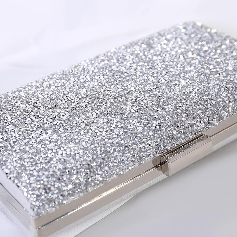 Glitter rhinestone Korean style simple high-end dinner bag hand-held one-shoulder cross-body bag for women banquet dress bag