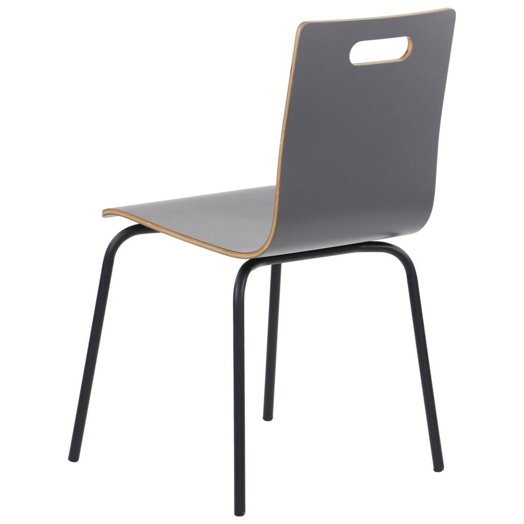 Gray plywood chair with black frame. Model WERDI A