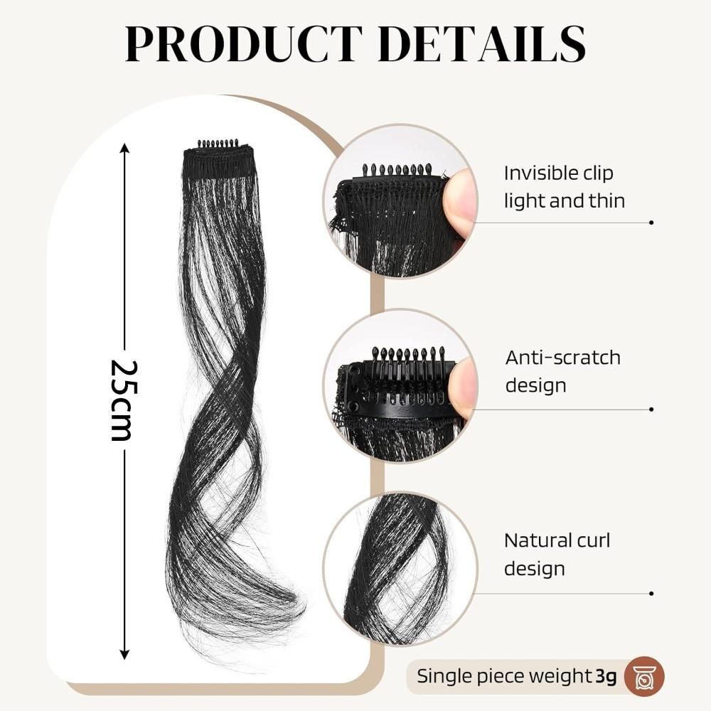 Heat Resistant Side Parting Curved Bangs - Dragon Beard Bangs Pair for Women