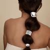6PCS Metal Hair Ties for Women, Silve Hair Cuffs Ponytail Cuff for Thick Hair Geometric Elastic Hair Accessories