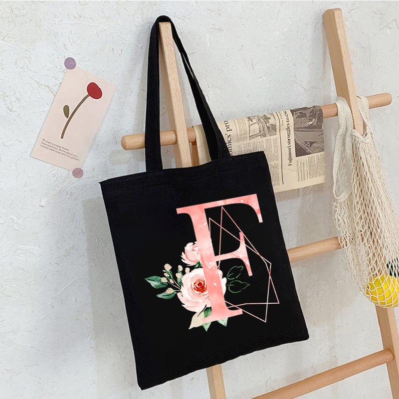 Alphabet Letter A-Z Printed Shoulder Bag Female Casual Student Crossbody Bag Large Capacity