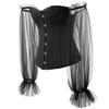 JYL TS Women's Court Shaping Beauty Body Chest Top with Mesh Long Sleeves
