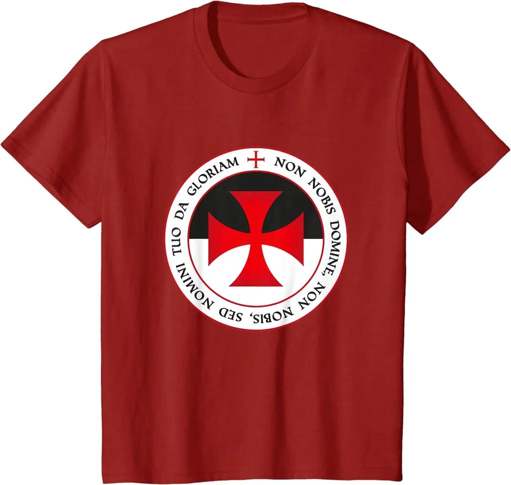 Knights Templar Cross Christian Crusader Motto TShirt 100 Cotton ONeck Summer Short Sleeve Casual Mens Tshirt Size S3XL
