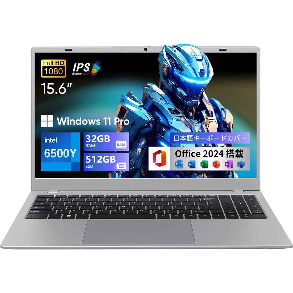 UOWAMOU Office 2024 6500Y 32GB RAM 512GB 1920x1080 IPS LCD Windows 11 Fast Heat Quiet USB Gen 1 X USB X TF Card WIFI BT Numeric Japanese Keyboard