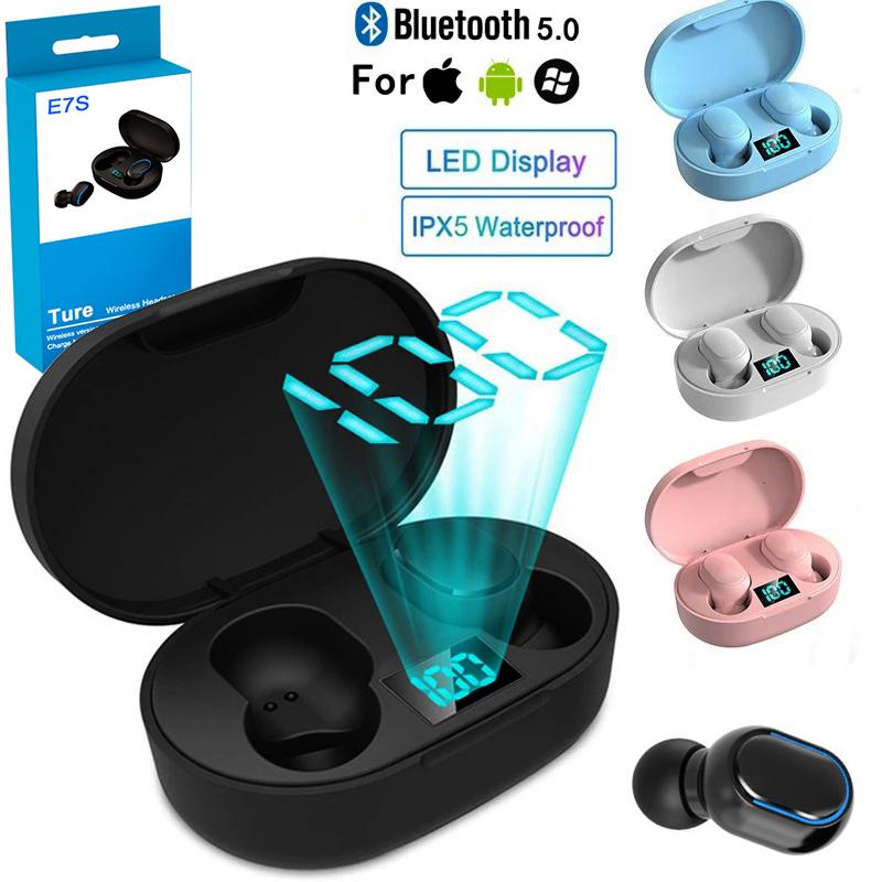 E7S TWS Wireless Headphones Bluetooth Earphones Touch Control Sports Earbuds Microphone Works On All Smartphones Music Headset