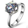 Solitärring 4 Karat Labordiamantring 925er Sterlingsilber Versprechens-, Verlobungs-, Eheringringe für Damen Herren Feiner Partieschmuck