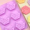 1pc Bee Honeycomb Soap Candle Silicone Mold 6 Cavity 3D Beehive Silicone Cake Mold Baking Utensils