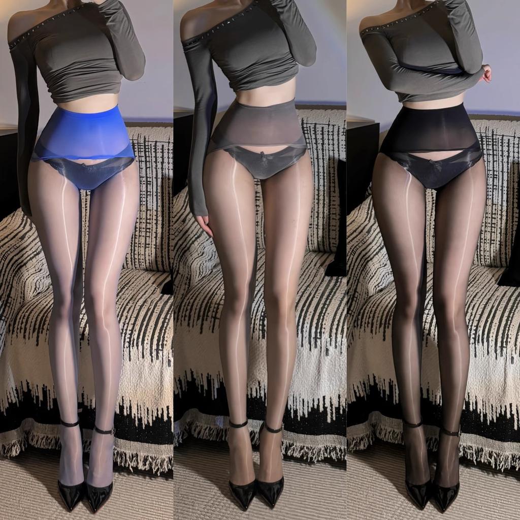Wide Waist High Rise Summer Hosiery Women Aurora Sparkly Seamless Tights Shaping Legs Smooth Silk Pantyhose Dance Clubwear
