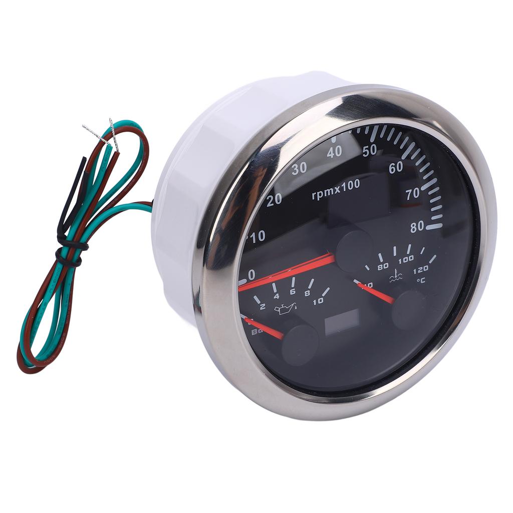 3 v 1 85mm Tachometer 8000rpm 40 až 120 stupňov Celzia Teplota vody 0 až 10 bar Tlak oleja 7 farebné podsvietenie pre auto nákladné auto