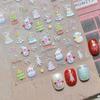 Tomoni Exquisite Ice Translucent Glitter Nail Stickers: Festive Christmas Tree & Snowman Design