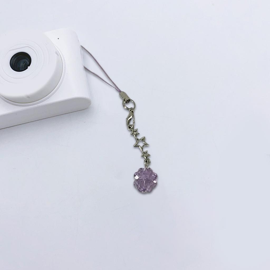 Elegant Crystal Four Leaf Clover Phone Strap Stylish Crystal Four Leaf Clovers Phone Hanging Jewelry Unique Phone Chain