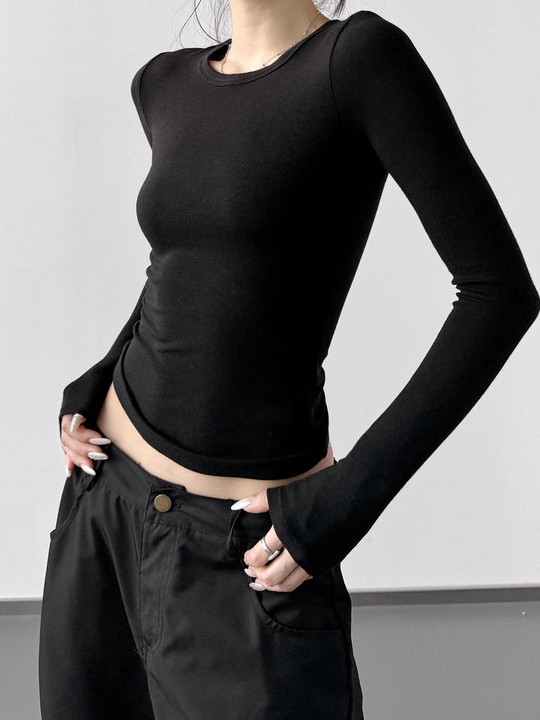 2025 Herbst Damen Retro Schlankmachendes Langarm-T-Shirt