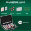 Set da Poker, Valigetta da Poker, 400 Fiches, 2 Mazzi di Carte, 5 Dadi, Pulsante Dealer, Tappetino