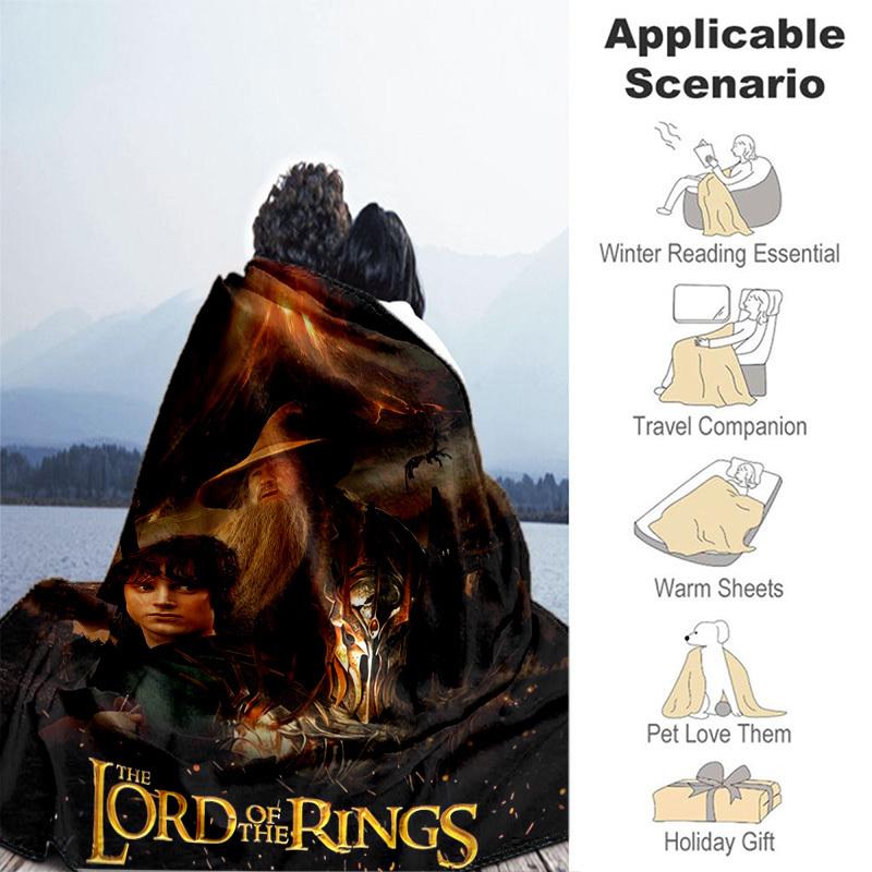 1pc Lord of the Rings Adventure Fantasy Cartoon Blanket,Portable Throw for Travel & Camping, All Season Cozy Blanket,Ideal Gift