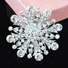 Sparkling Rhinestone Crystal Snowflake Brooch Jewelry Corsage Lapel Pin Scarf Buckle