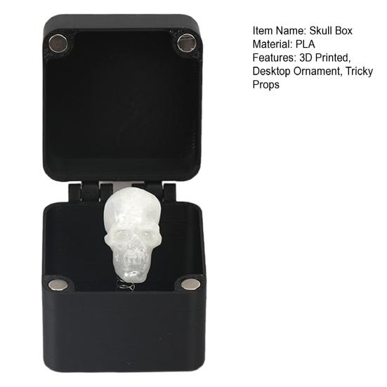 Halloween 3D Printed Skull Box Ornament Popping Skull In A Case Desktop Decoration Teasing Friends Tricky Props Gag Prank Gift