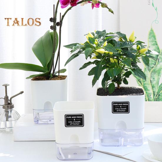 Self Watering Plant Pot with Drainage Holes High Strength Reusable Easy Care Visible Reservoir Indoor Outdoor Planter Pot Flower Vase