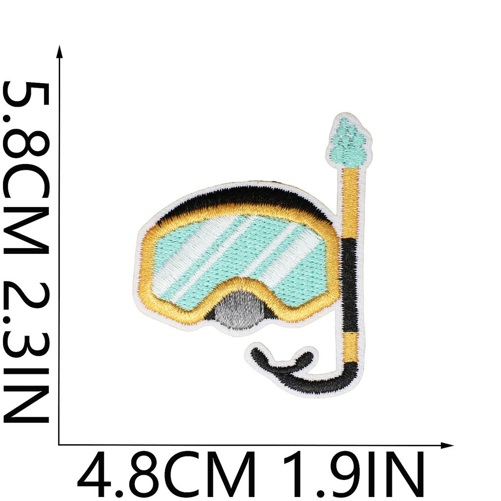 Cabin Embroidery Cloth Sticker Hawaii Travel Decoration Patch Sticker Yay Tree Pineapple Computer Embroidery Patch Flamingo