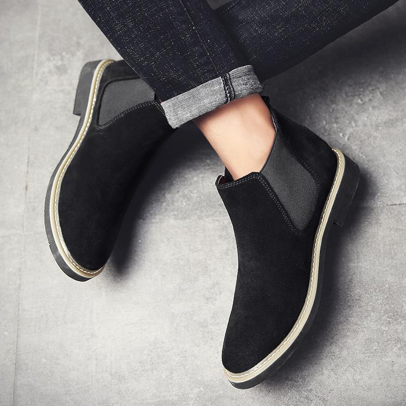 Martin boots men's 2025 new men's casual thermal cotton boots fashion trend Chelsea boots leather boots