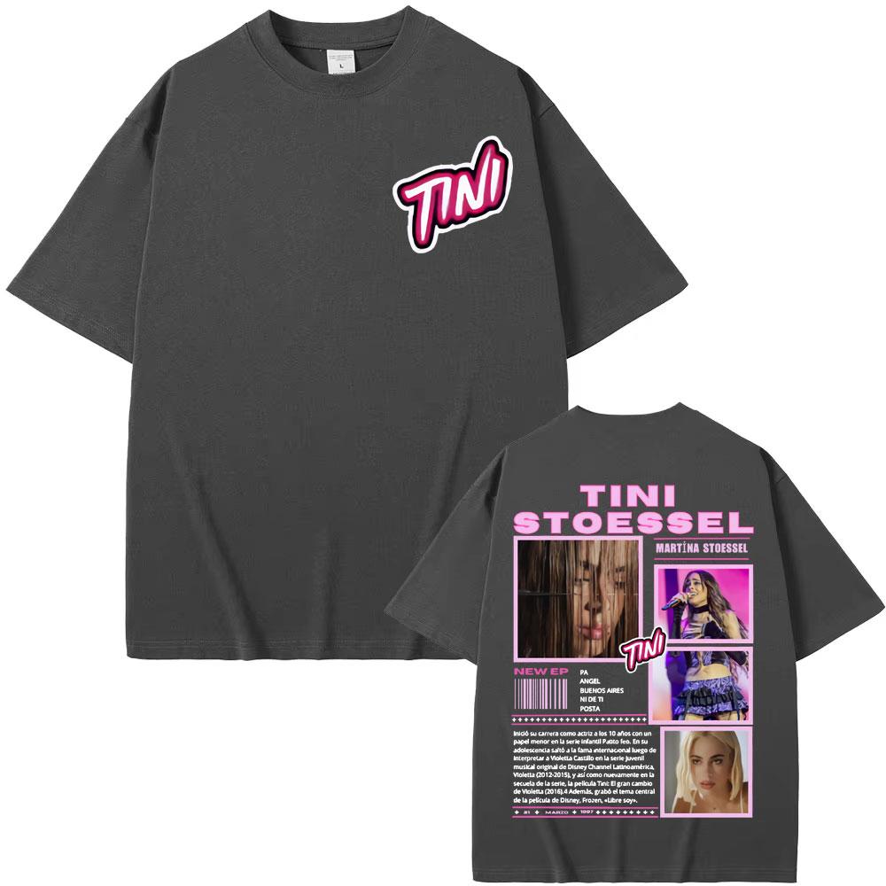 Singer TINI STOESSEL 2025 Tour Cover T Shirts Unisex Womens Clothing Fashion Aesthetic T Shirt Casual ONeck Short Sleeve Tshirt