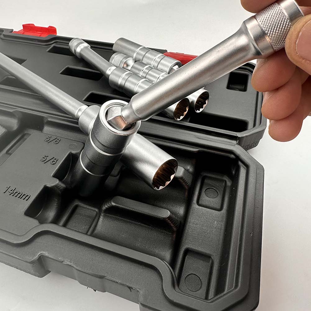 1PCS Magnetic Swivel SparkPlug Socket Set Thin Wall And Extension Socket Wrench Kit For Automotive Motorcycle Repair