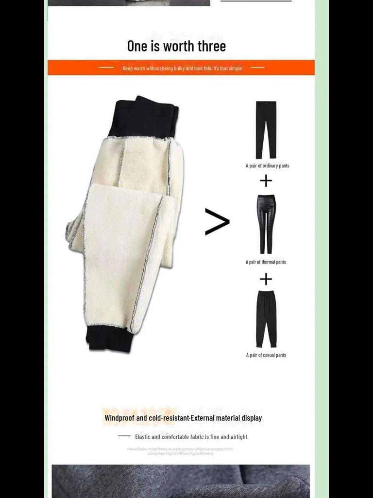 Dámské kalhoty s vysokým pasem, podšité beránkovým fleecem - Podzimní/Zimní Teplé Ležérní Tepláky