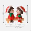 2pcs Christmas Couple Figures Miniature Ornament DIY Art Figure for Lovers