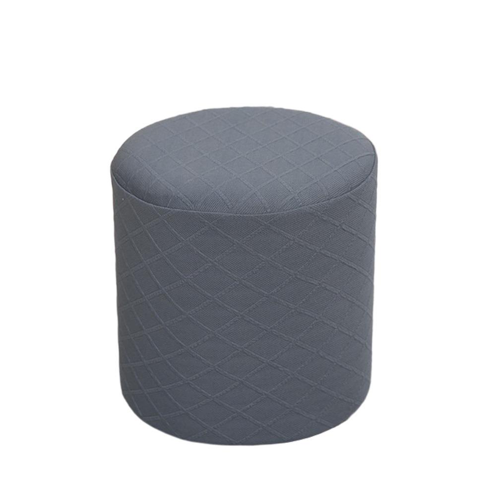 

New Solid Color Jacquard Ottoman Cover Round Elastic Square Stool Cover Soft Pouf Stool Cover Home Decor темно серый