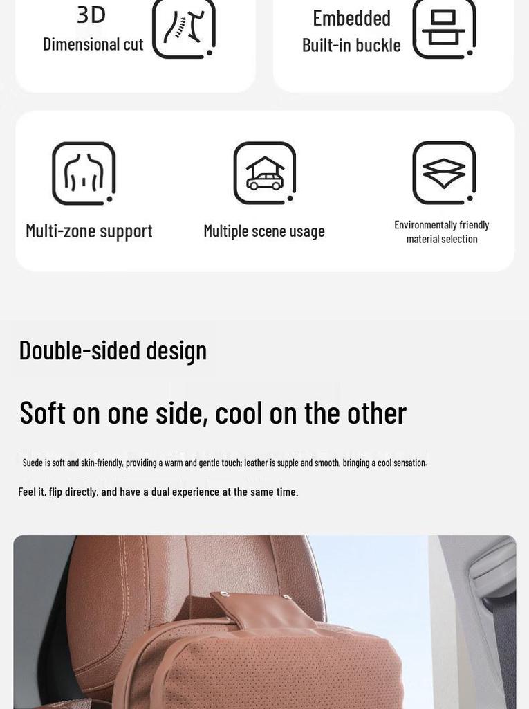 Mercedes-Benz & BMW Dual-Use Car Neck & Lumbar Support Pillow Set