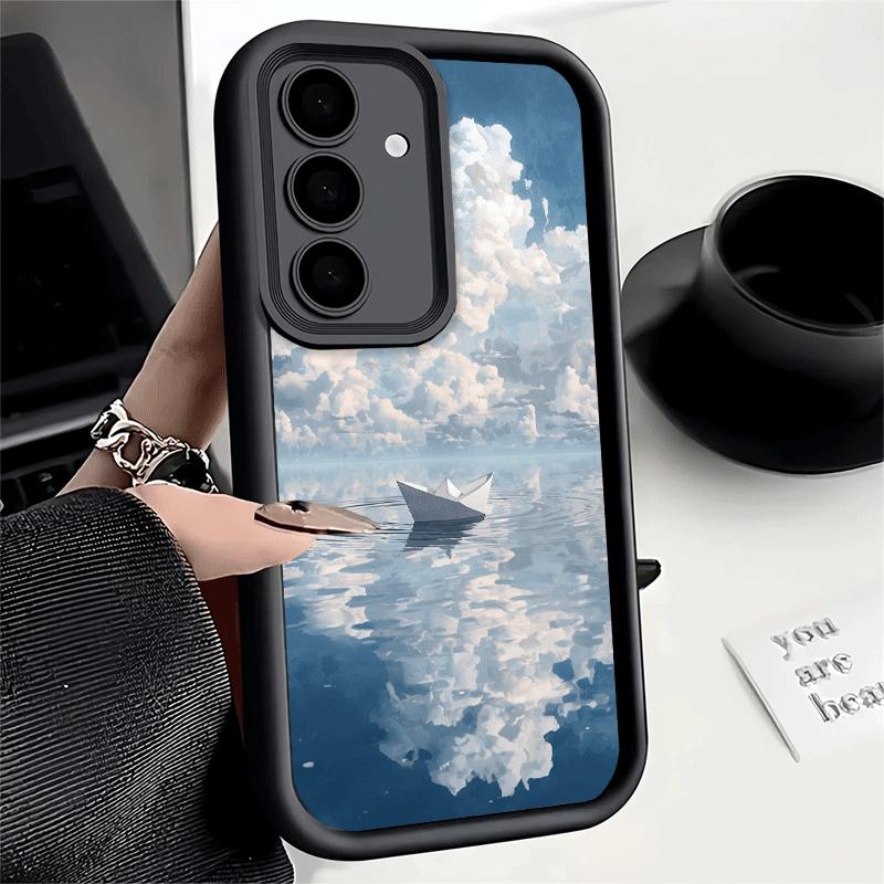 Phone Case for Samsung Galaxy S26 S25 Ultra S24 FE Paper Airplane Boat Dream Shell S23 Plus S22 + S21 S20 5G Soft Silicone Funda