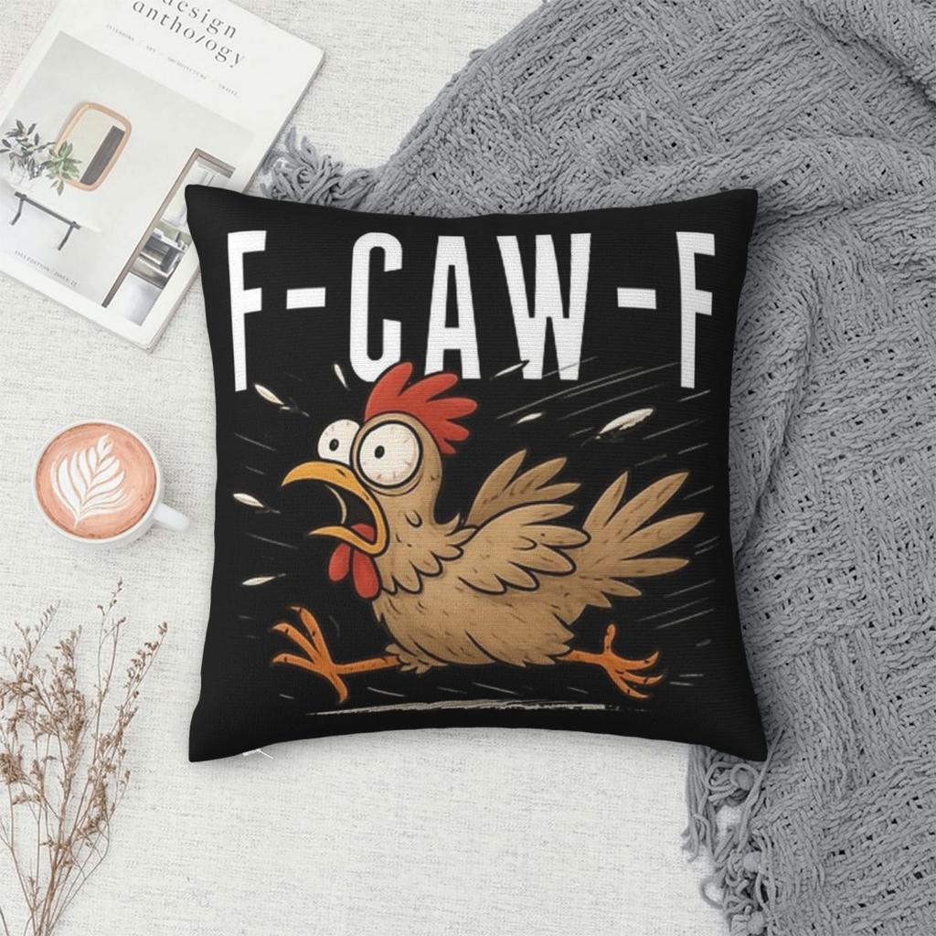 Y2K Home Funny F-Caw-F Chicken FCAWFDecoration Pillowcases Stuff Pillow Covers Zipper Multi-Size