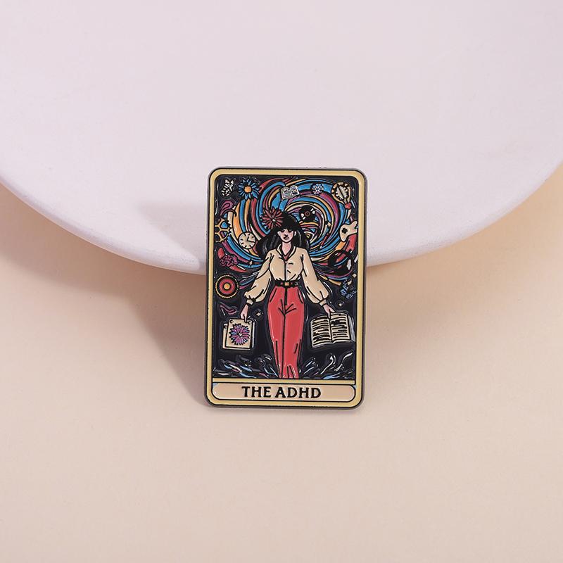 Tarot Cards Enamel Pins The Witch The Nurse Membership Card Reminder Notes Brooches Lapel Badge Fashion Jewelry Gift for Friends