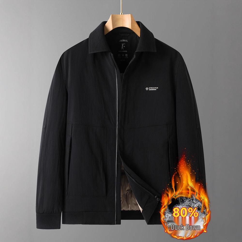 Men's Plus Size 2025 Winter Loose Fit Warm Down Business Casual Coat