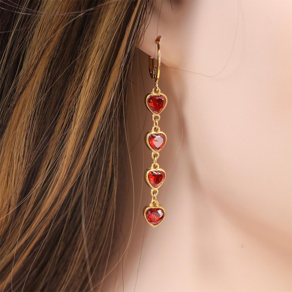 Fashion Retro Love Zircon Series Necklace Earring Bracelet Set