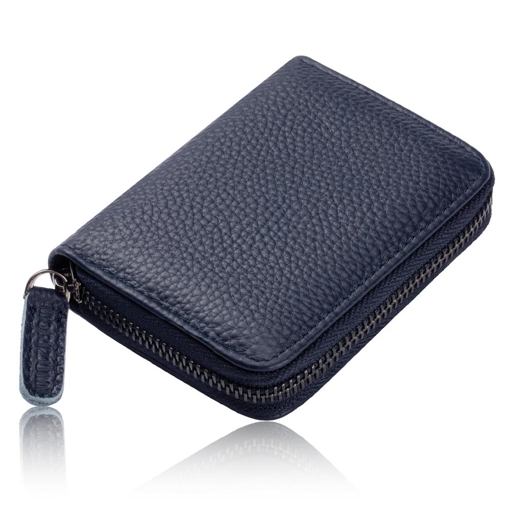 MORIZUMI Genuine Leather Card Case with and Large Holds Credit Simple Gift for Men and Women Anti-Skimming Anti-Magnetic Design, Accordion-Style,