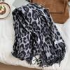Leopard Print Retro Scarf Maillard Millennium Spice Girl Shawl Thickened Warm Scarf Fringed Women's Winter New