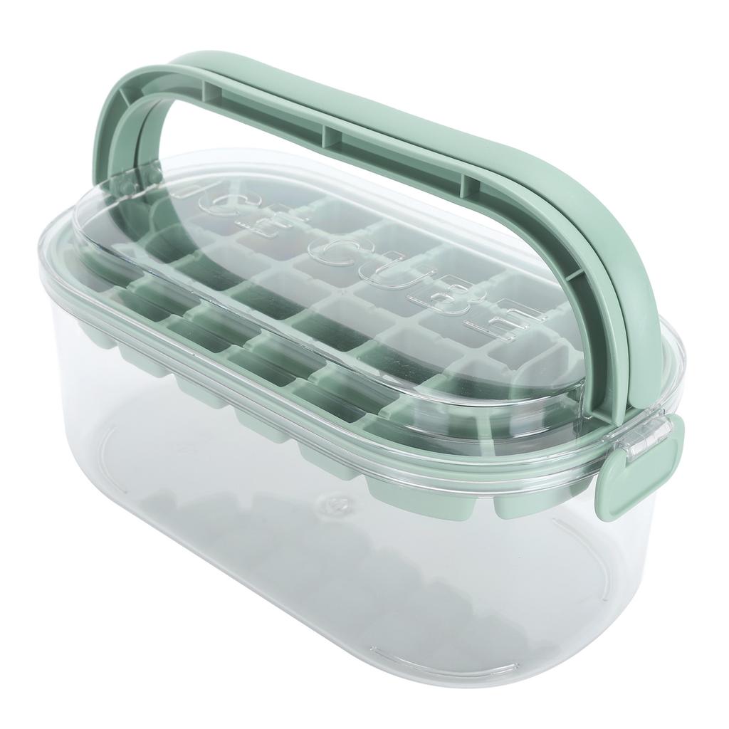 Isbitsform med lock, behållare och skopa, avtagbart lock, stapelbar, stor kapacitet, isbitsform med handtag för