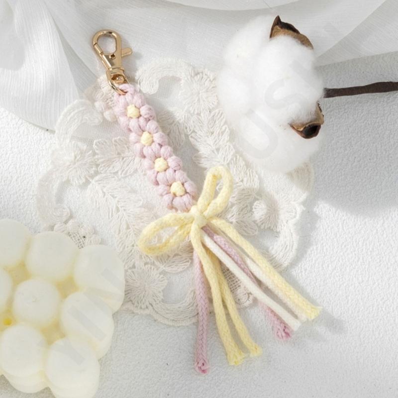 Artistic Handcrafted Cotton Tassels Key Holder Multicolor Tassels Pendant Perfect For Purse Tassels And Daily Use