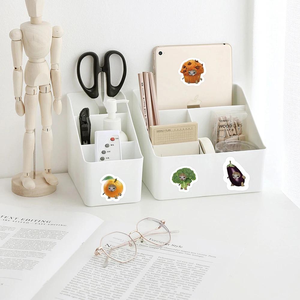 500pcs Cute Food Cat Cartoon Sealing Stickers DIY PVC Decals for Laptop Decoration Creative Reward Gift Toys