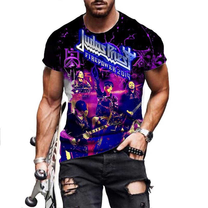 Summer Fashion Trend 3D Printing Anime T-shirt Rock Short Sleeved Gothic Casual Comfortable Short Sleeved Top