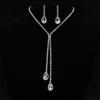 Korean Fashion Rhinestone Crystal Water Drop Bridal Necklace & Earring Set