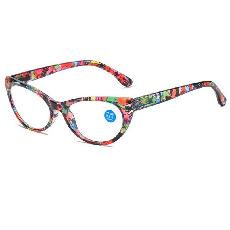 

Flower Frame Anti Blue Rays Cat Eye Presbyopic Eyeglasses Women Pc Hyperopia Spectacles Prescription +1.0 +1.5 +2.0 To +4.0 +4.0